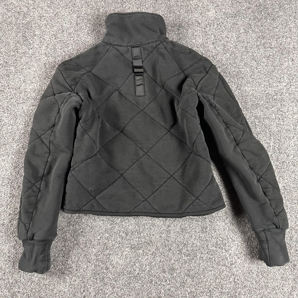 Lululemon Jacket Womens Medium Black Fluffin Awesome Reversible Quilted Fleece - Picture 8 of 10